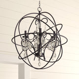 Kling 6 - Light Unique / Statement Globe Chandelier with Crystal Accents