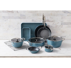 Curtis Stone Dura-Pan 14-Piece Cookware Set - SLATE, reduced, 1 pan not matching color