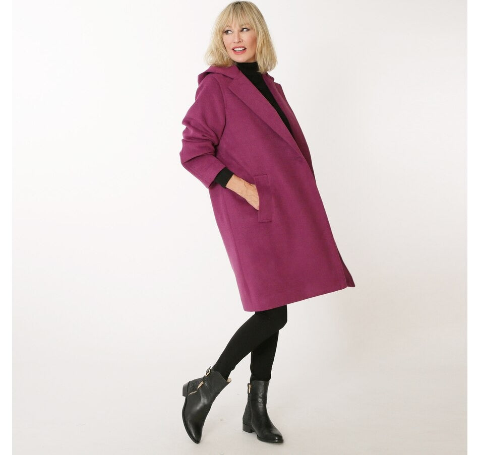 Brian Bailey Wool Blend Hooded Car Coat
