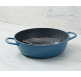 Curtis Stone 4.5-Quart Cast Aluminum Multi-Pan with Lid and Rack - TURQUOISE