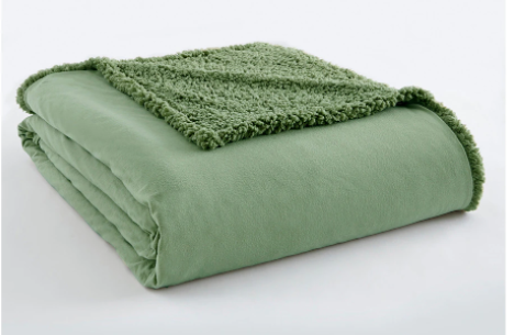 HomeSuite Micro Flannel to Sherpa Backed Blanket - FULL/QUEEN - WILLOW