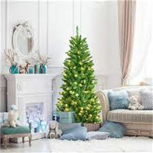 5-ft Slim Green Artificial Christmas Tree - Prelit