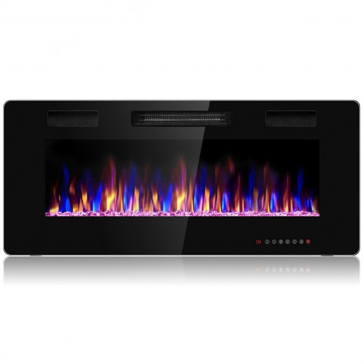 42 Inch Recessed Ultra Thin Wall Mounted Electric Fireplace with remote