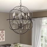 Kling 6 - Light Unique / Statement Globe Chandelier with Crystal Accents