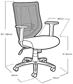Office Chair Ergonomic, Adjustable Mesh Mid-Back Task Office Chair, Breathable mesh Back and Adjustable Lumbar Support
