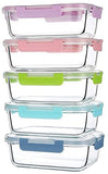 CREST 5-Pack 34oz Multicolor Glass Containers with Lids