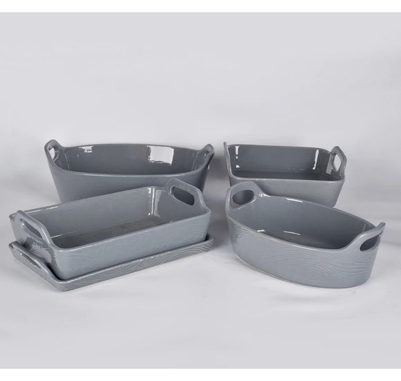 Temp-ations 5-Piece Essential Bakeware Set - WOODLAND GREY