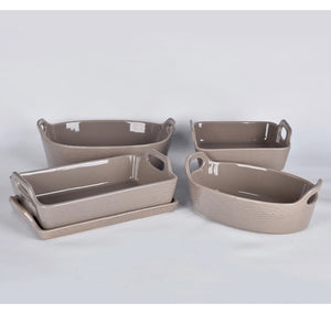 Temp-ations 5-Piece Essential Bakeware Set - WOODLAND TAUPE