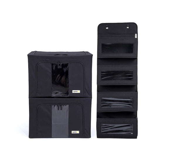 OrganizeMe 3-Piece Storage Bundle - BLACK * 3 PIECE SET *