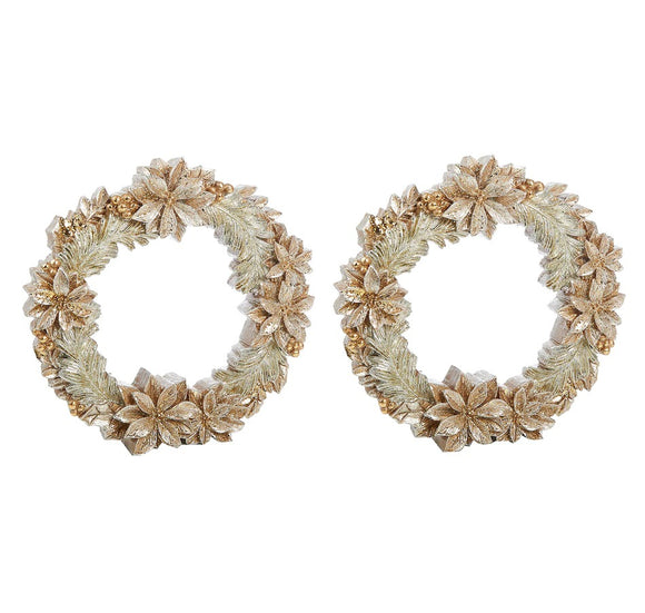 Holiday Memories Gilded Pine Wreath (Set of 2)