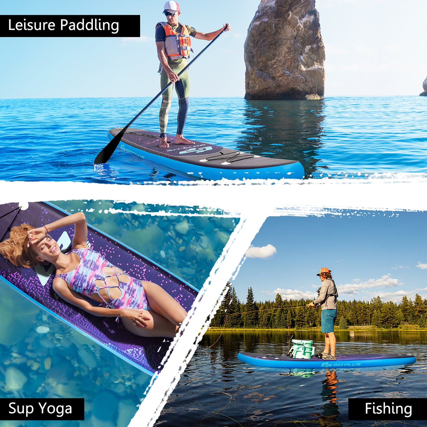 10.5`  Inflatable Stand Up Paddle Board Surfboard W/Bag Aluminum Paddle