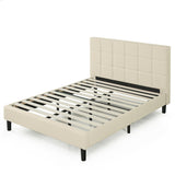 Square Stitched Upholstered Platform Bed - KING - *UNASSEMBLED/IN BOX*