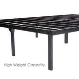 14" Heavy Duty Slat Bed Frame, Black Steel *UNASSEMBLED/IN BOX*