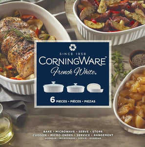 CorningWare French White 6 Piece Bakeware Oval Set Wilsons