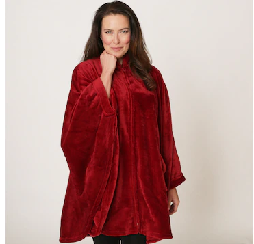 HomeSuite Essentials Zip Front Wrap - GARNET