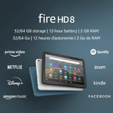 Amazon Fire Tablet HD 8,`` Screen, 32GB, White, Open Box, Tested, 2021 Edition