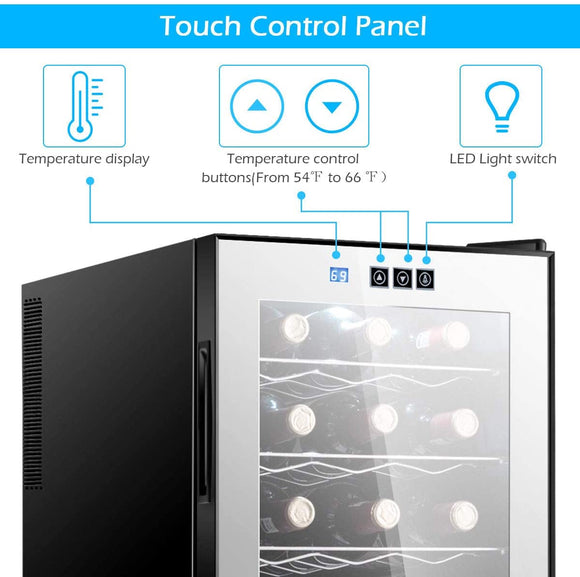 18 Bottle Freestanding Thermoelectric Wine Cooler, Scratch & Dent