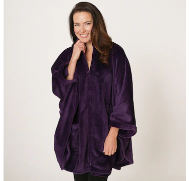 HomeSuite Essentials Zip Front Wrap - PURPLE