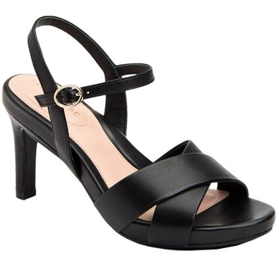 Taryn Rose Jacki Butter Ankle Strap Heels - BLACK - SIZE 10M