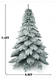 7.5 ft Snow Flocked Artificial Christmas Tree Hinged Alaskan Pine