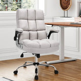 Adjustable Swivel Office Chair with High Back and Flip-up Arms