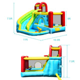 6 in 1 Inflatable Bounce House with Climbing Wall and Basketball Hoop without Blower, reg $699.99