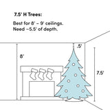 7.5' Silver Tinsel Fir Artificial Christmas Tree
