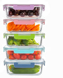 CREST 5-Pack 34oz Multicolor Glass Containers with Lids