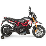 12 V Motorcycle Powered Ride-On with Removable Training Wheels