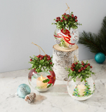 Holiday Memories Holiday Glass Ornaments (Set of 3) - RED/GREEN