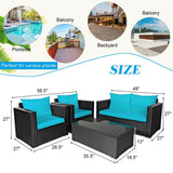 4 Pieces Patio Rattan Cushioned Furniture Set. 2 Boxes unassembled