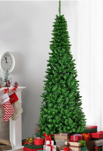 7.5 ft. Pre-Lit Hinged Artificial Pencil Christmas Tree with 350 Warm White Lights - CM22072