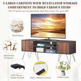 60 Inch TV Stand Media Center Storage Cabinet with Metal Leg, assembled