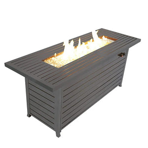 Adela 24'' H x 56.7'' W Aluminum Propane Outdoor Fire Pit Table with Lid *FULLY ASSEMBLED*