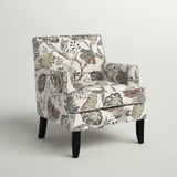 Printed Armchair, 28``wide, red, grey