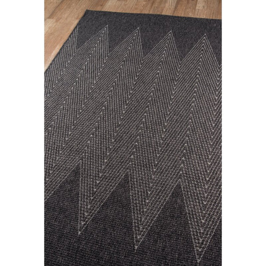 Anish Chevron Charcoal Indoor / Outdoor Area Rug - 3'11 X 5'7