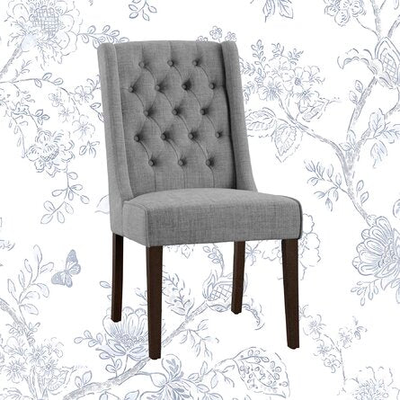 Kelly Clarkson Anthony Tufted Side Chair - Grey - Each