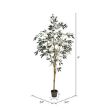 6ft Artificial Olive Tree in Pot