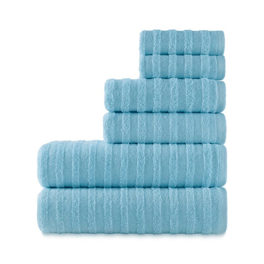 Bowyn 6 Piece Turkish Cotton Towel Set, Turquise