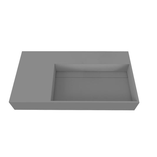 Boyter Stone Rectangular Wall Mount Bathroom Sink -Marked
