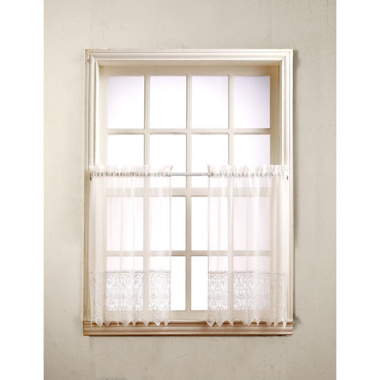 24" L x 60" W Brienne Ruffled 60'' Cafe Curtain (Set of 2)