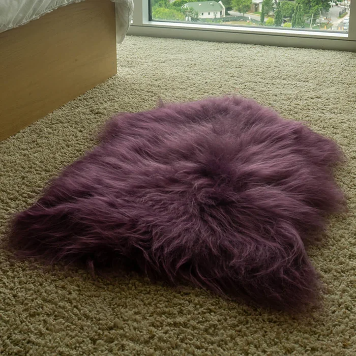pixie icelandic Purple Sheepskin dyed rug