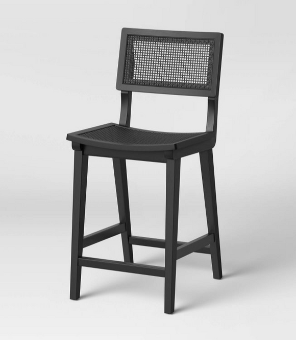 Wicks Backed Cane Counter Height Barstool, Scratch & Dent