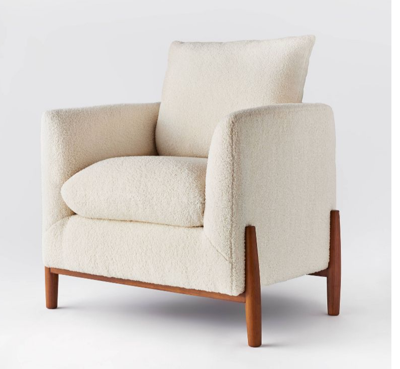 Evette Accent Chair with Wood Legs