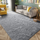 5`2 x 6`7 soft non slip rug, super fluffy, light blue