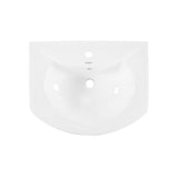 chateau 19'' tall white ceramic sink -  U shaped pedestal not included