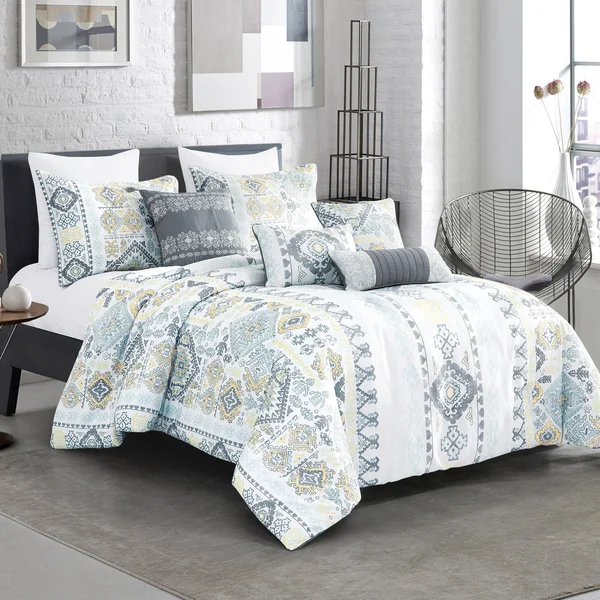 7 Piece Bedding Comforter Sets, Queen size
