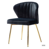 Esmund 20`` Tufted Velvet Side Chair, black, Small in Size