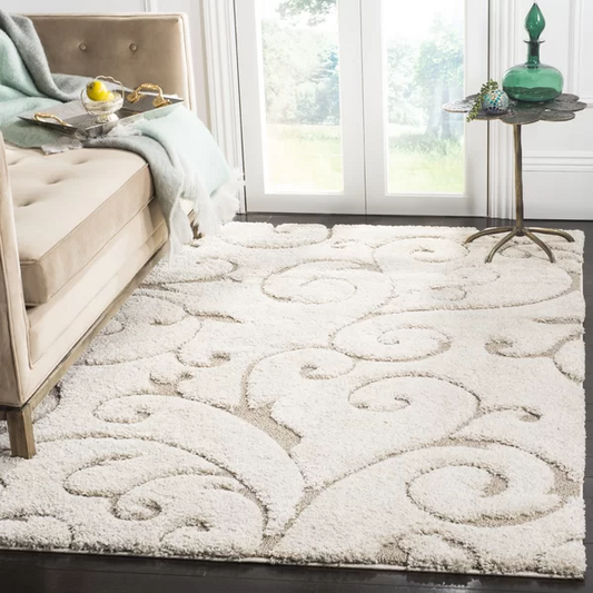 8` x 10`Beige Shag Area Rug,