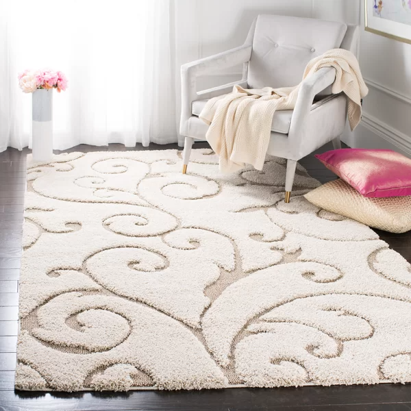 8` x 10`Beige Shag Area Rug,
